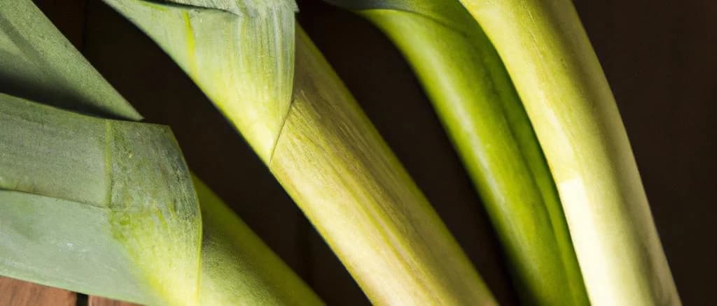 Assortment of fresh leeks displayed with varied packaging options