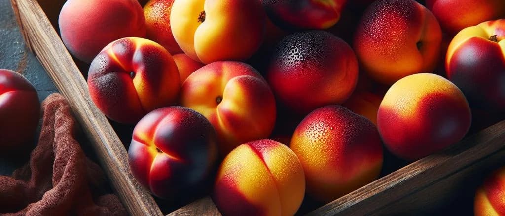 Fresh nectarines with vibrant colors varieties