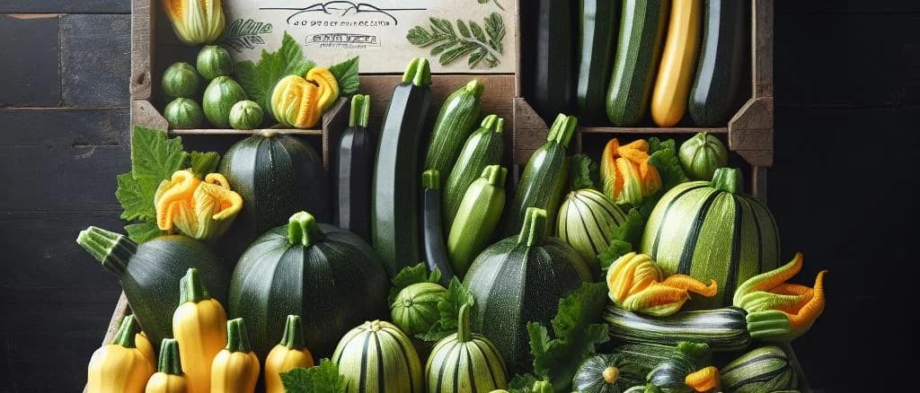 fresh zucchini displayed in various packaging options against a white background