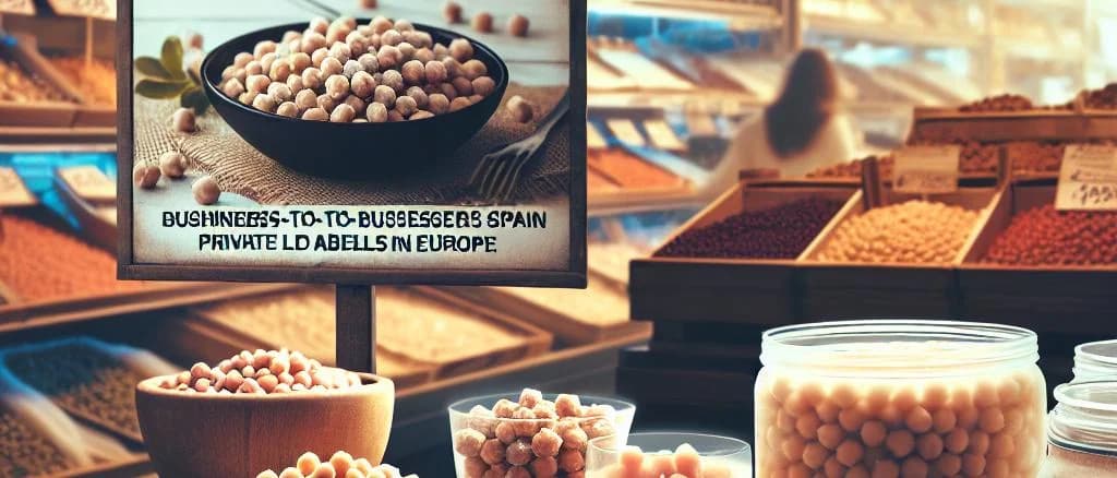 Variety of frozen chickpeas with packaging on textured background