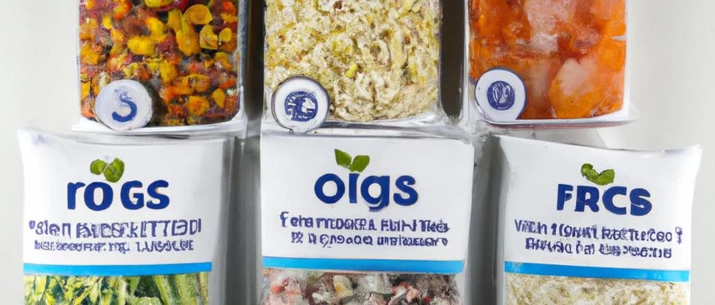 various types of packaged frozen legumes on a wooden table