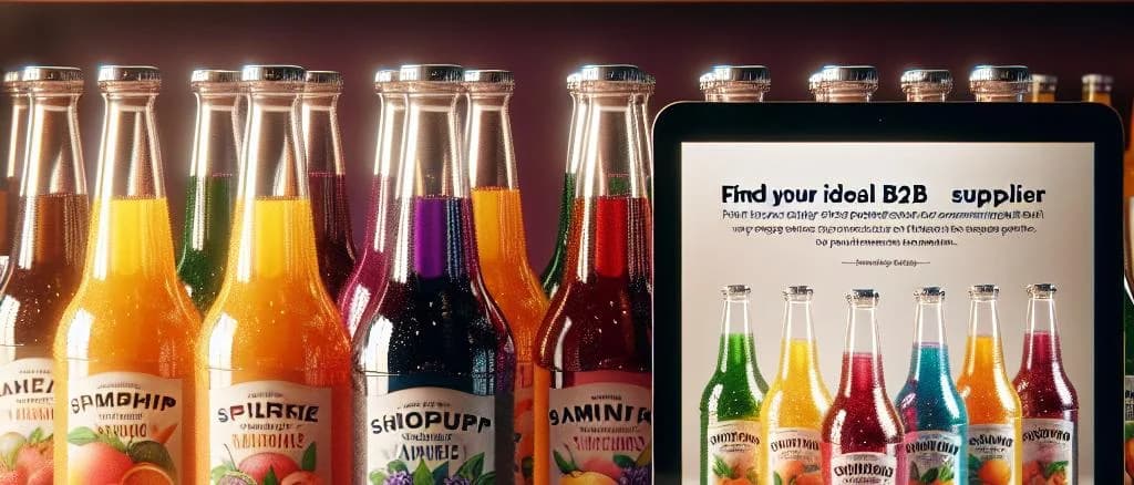 Colorful fruit syrup bottles with customized labels in varying packaging