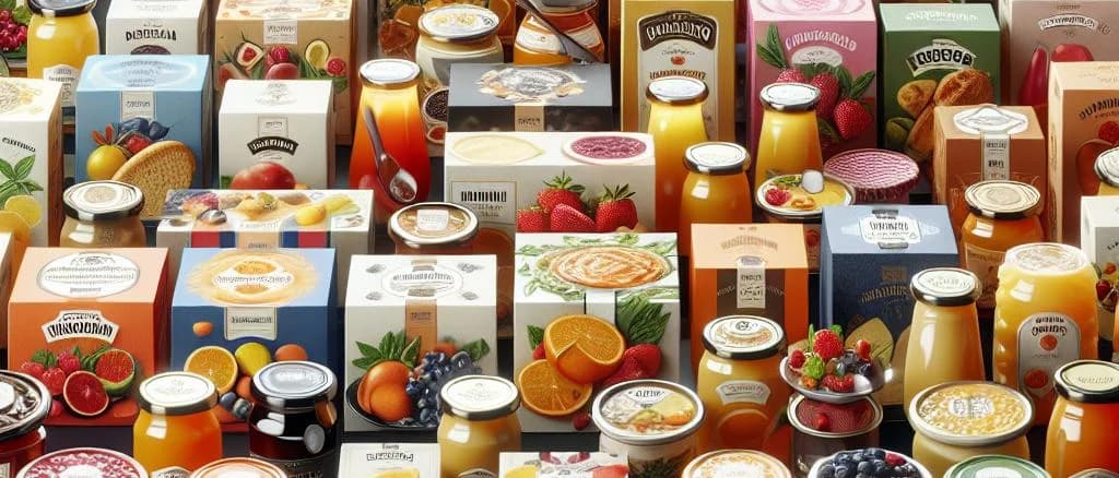 Various fruit coulis jars with strawberries, raspberries, and blueberries, set against a wooden table background