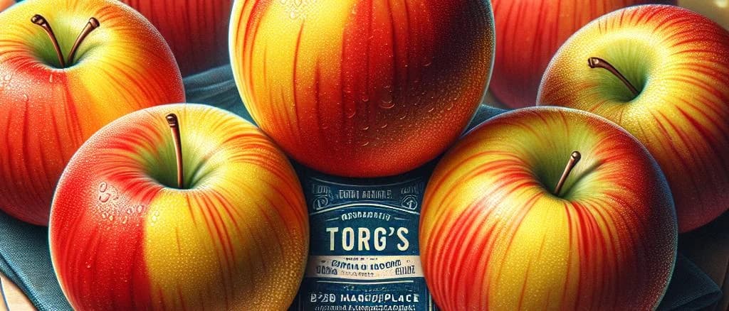 Fuji apples in natural setting with variations in packaging