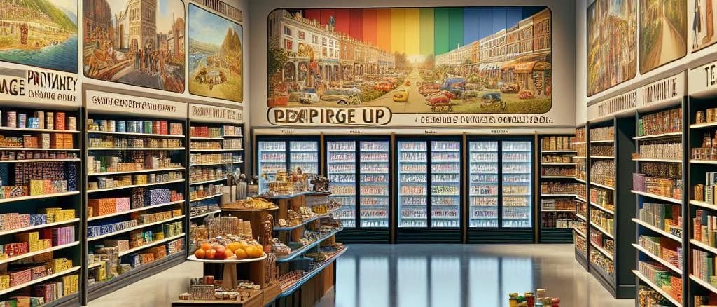 Assorted gourmet olive oils in glass bottles and tins with various packaging styles, displayed on a rustic table background.