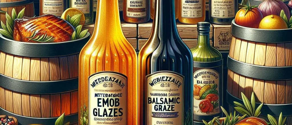 Colorful glaze bottles on a wooden countertop with various textures