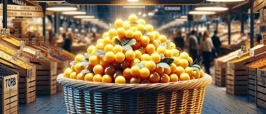 Golden Berries Variations on Natural Wooden Surface