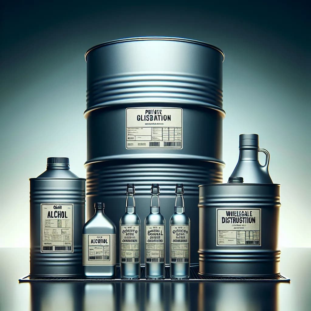 various packaging options of grain alcohol for B2B sourcing, showcasing bulk and wholesale varieties