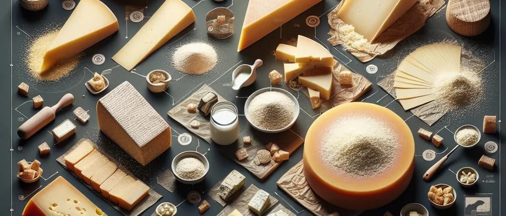 Grana Padano cheese wheels in various packaging options