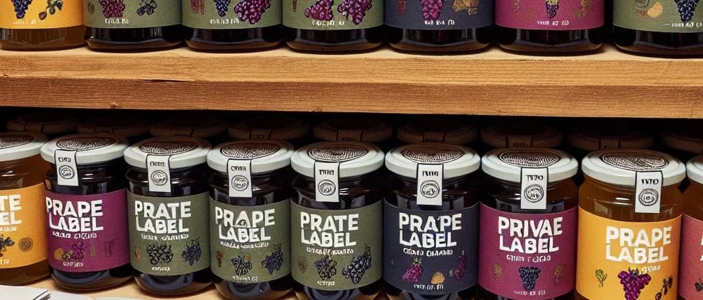 selection of grape jams with various packaging options on a wooden background