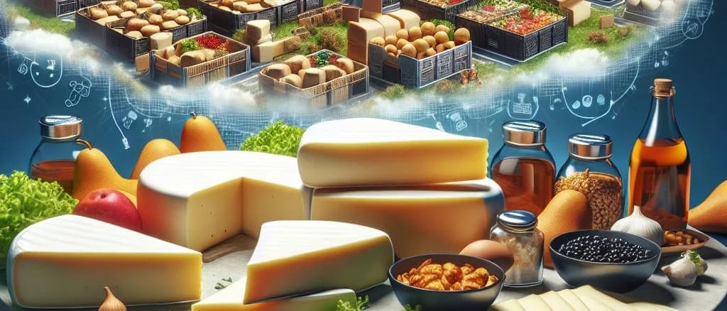 Assorted packs of Halloumi Cheese with sustainable packaging on wooden table