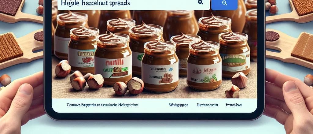 Variety of Hazelnut Spreads with different packaging on neutral background