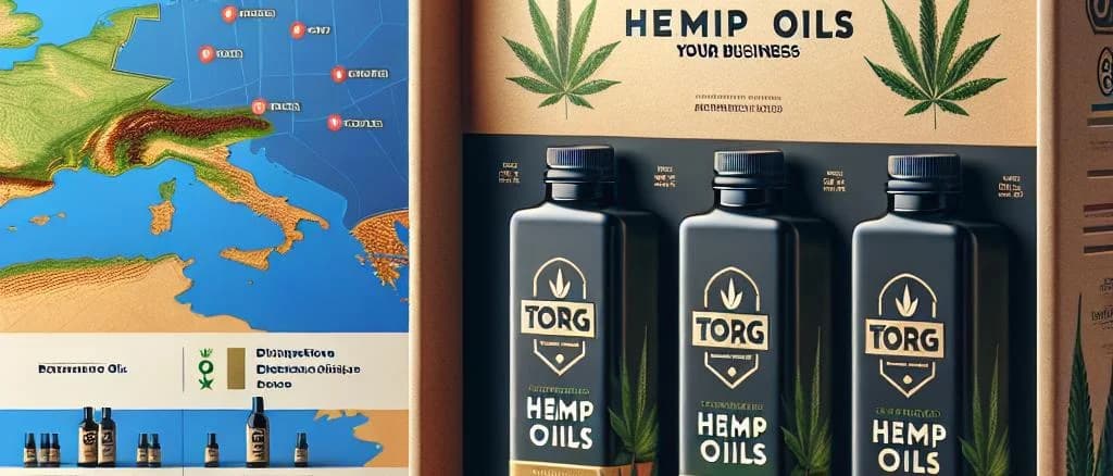 Diverse hemp oil bottles with natural backgrounds