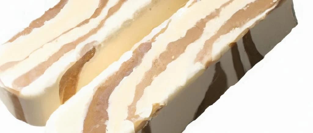 assorted ice cream logs with various flavors and packaging on a textured background