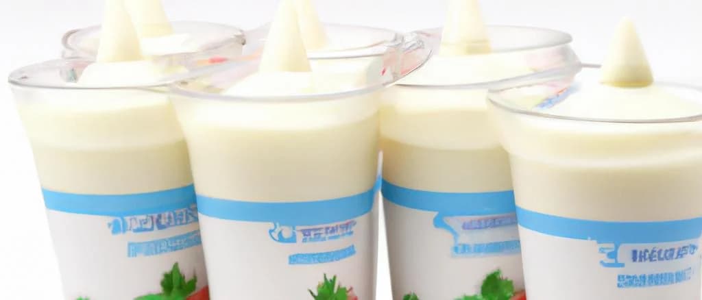 Kefir yogurt variations with different packaging on a minimalistic background