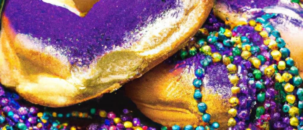 Various King Cakes with festive decorations and diverse packaging