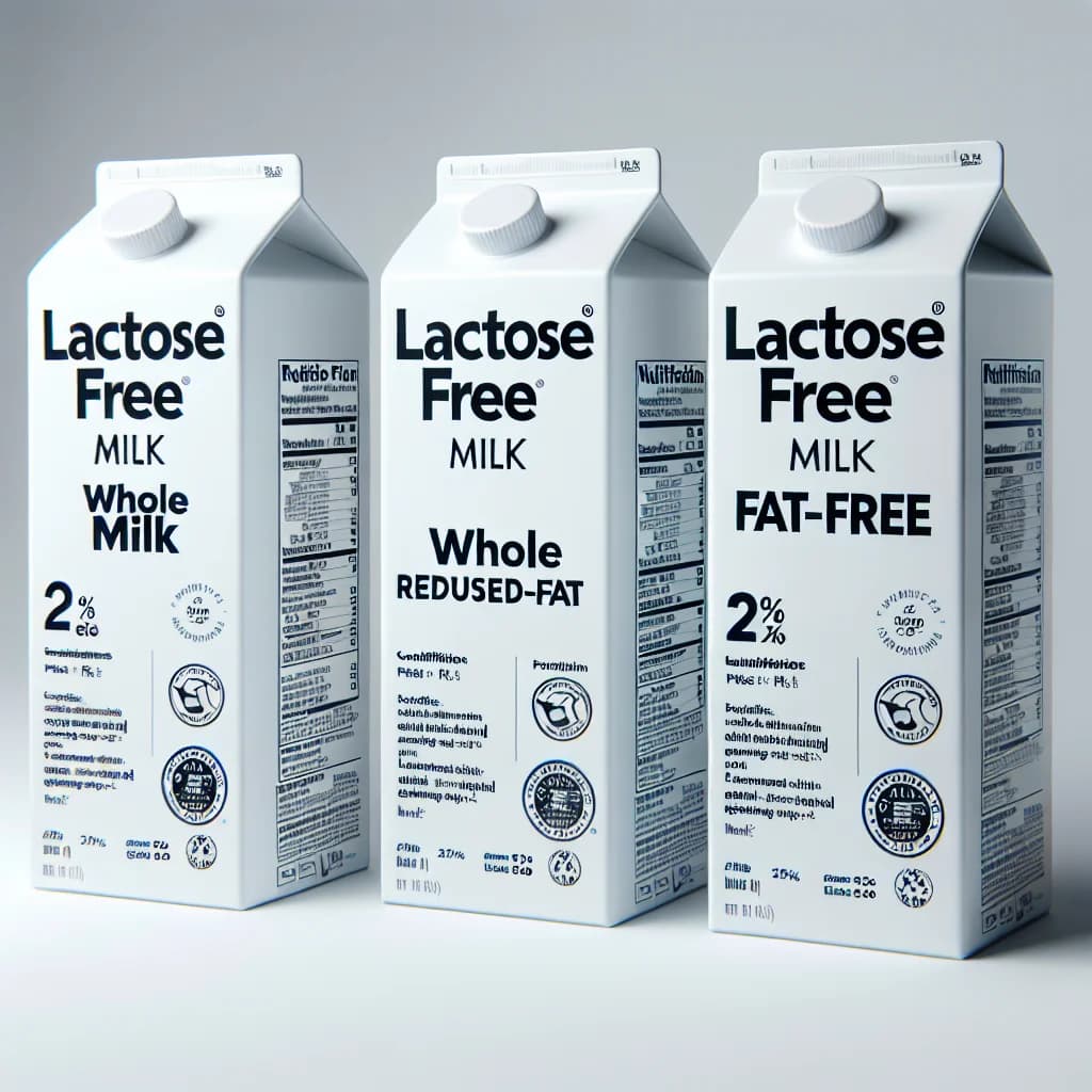 assorted Lactaid Milk packaging on a clean white background