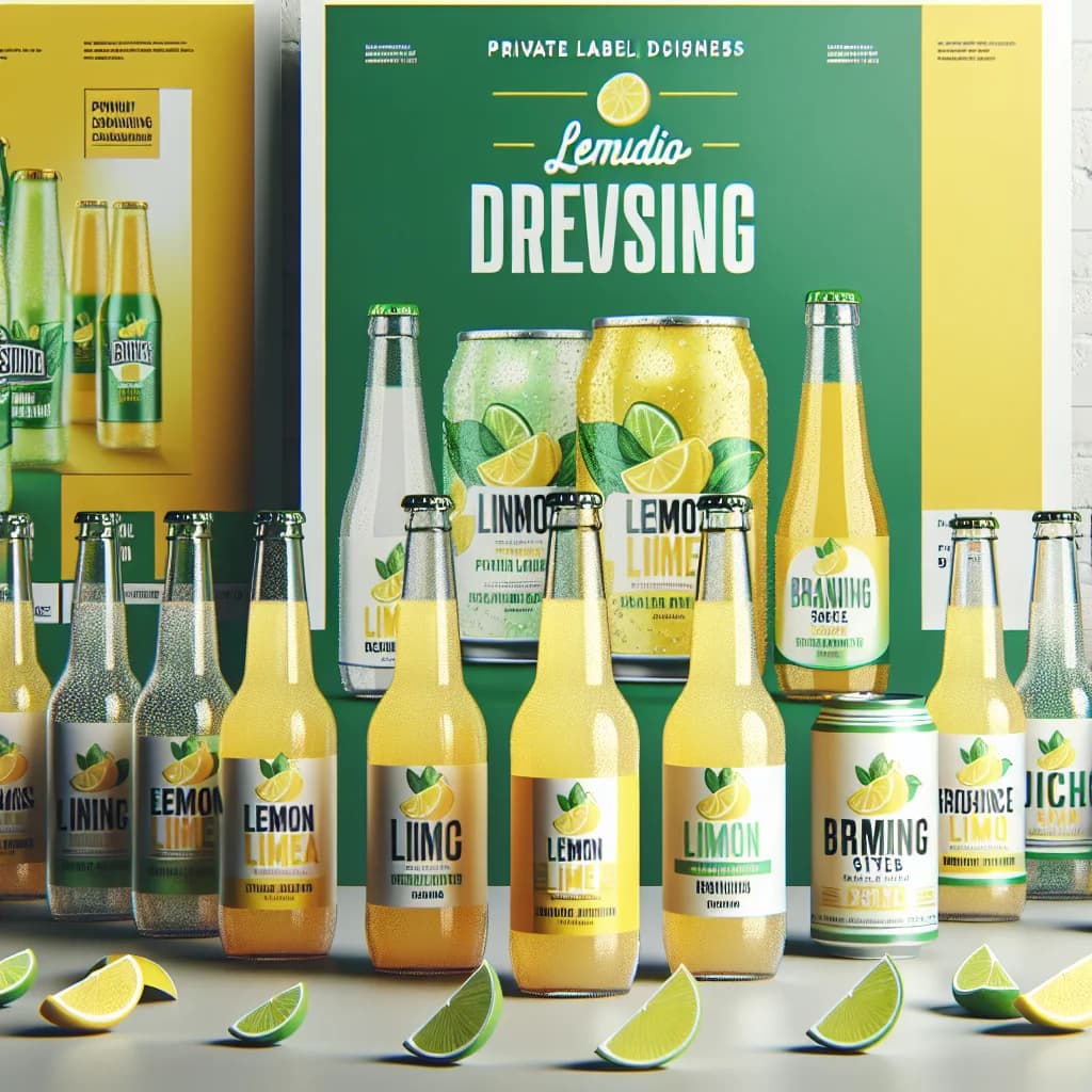 Assorted lemon lime soda bottles in modern packaging on a clean background