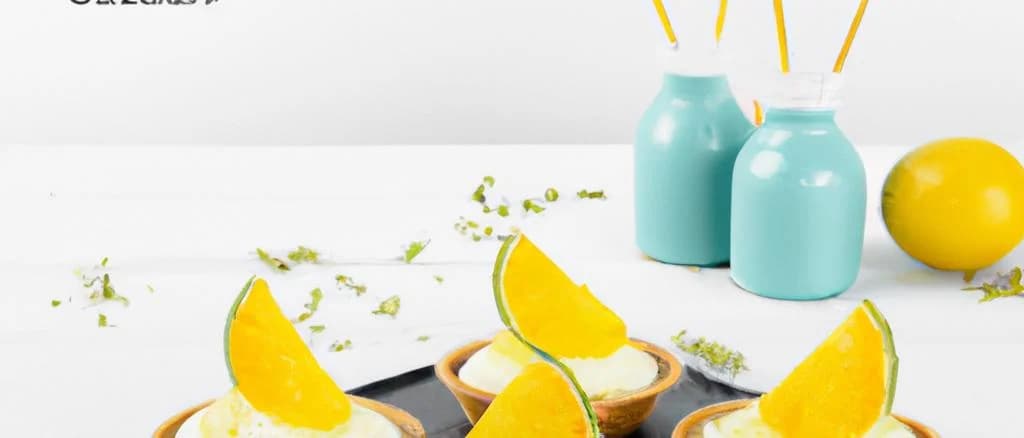 assorted lemon tartlets with decorative backgrounds