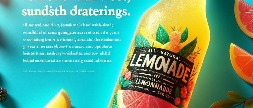 Various lemonade bottles with customizable labels on a wooden table