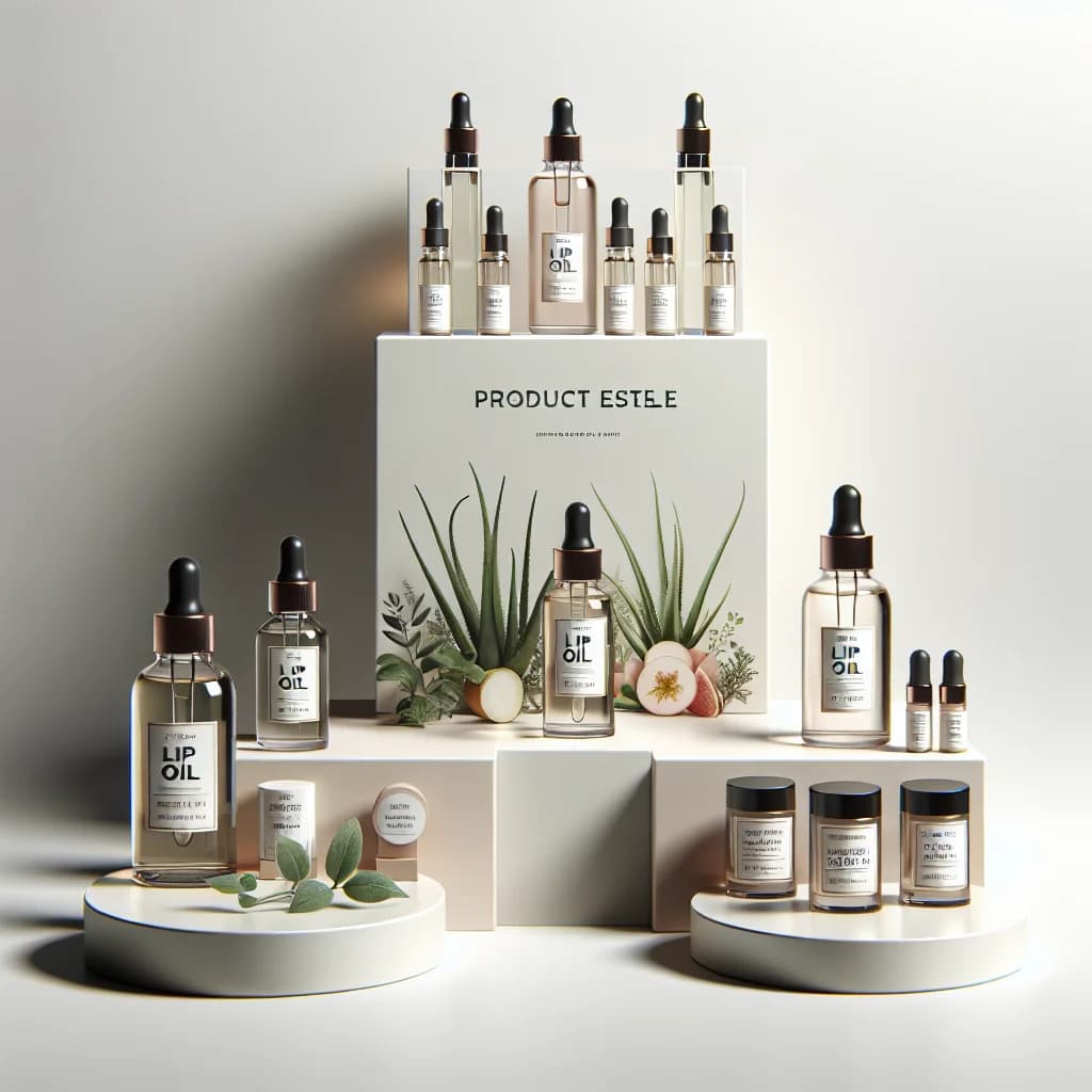 natural lip oil bottles with packaging variations for B2B buyers