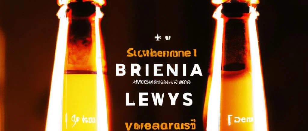 Variety of Lithuanian beers with unique packaging against a rustic wooden background