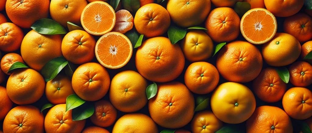 Assorted mandarin oranges with vibrant hues and varied textures on a rustic wooden table