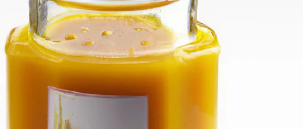 mango coulis packaging variations on neutral background