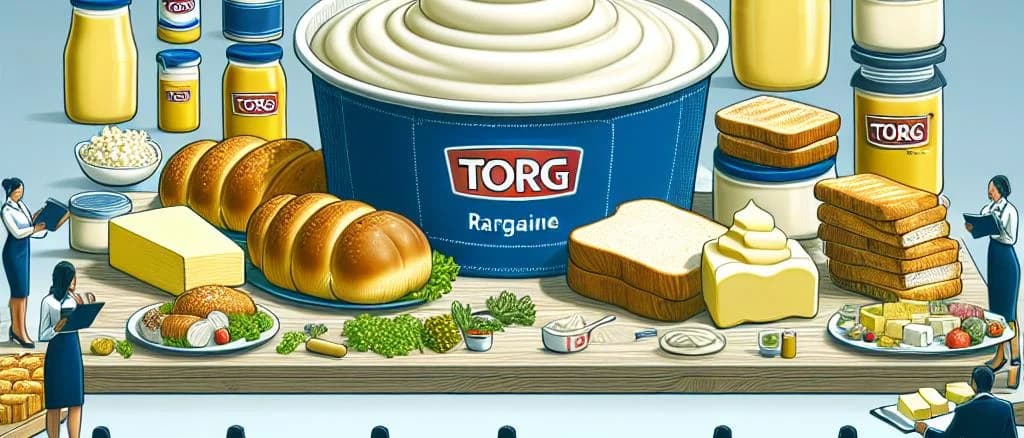 Various margarine product variations with different packaging options