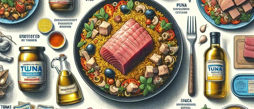 varied tuna meal packaging on a wooden table