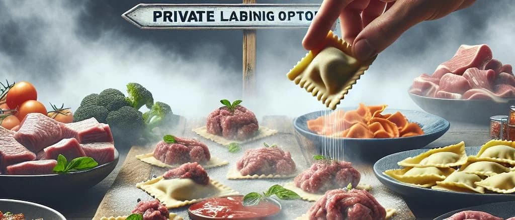 Meat Ravioli assortment on a wooden board