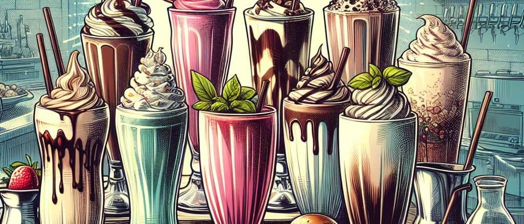 various milkshake packaging options with a variety of flavors