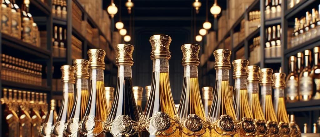 Various bottles of Mirin, traditional Japanese rice wine, displayed with diverse packaging and backgrounds.