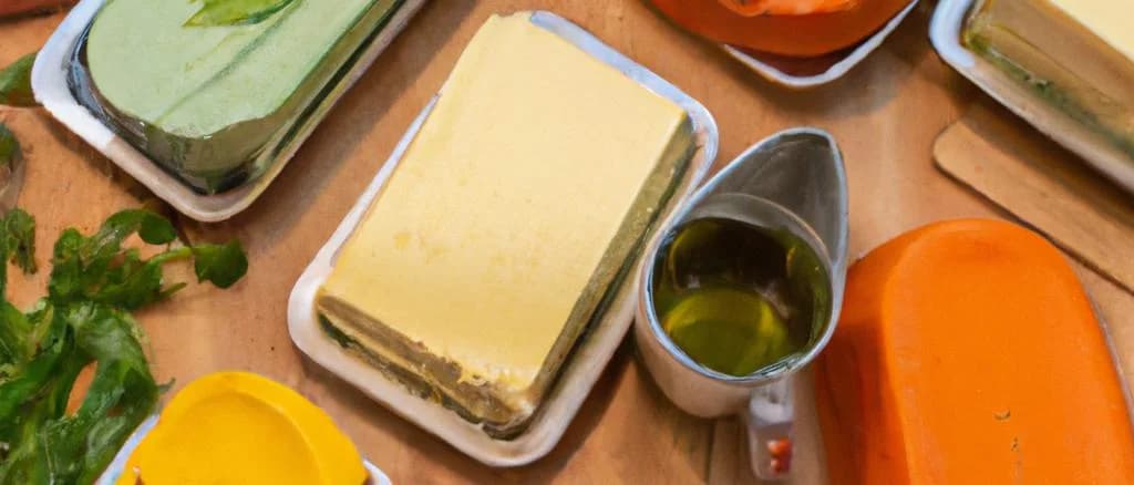 Molded butter variations with custom packaging on elegant kitchen countertops