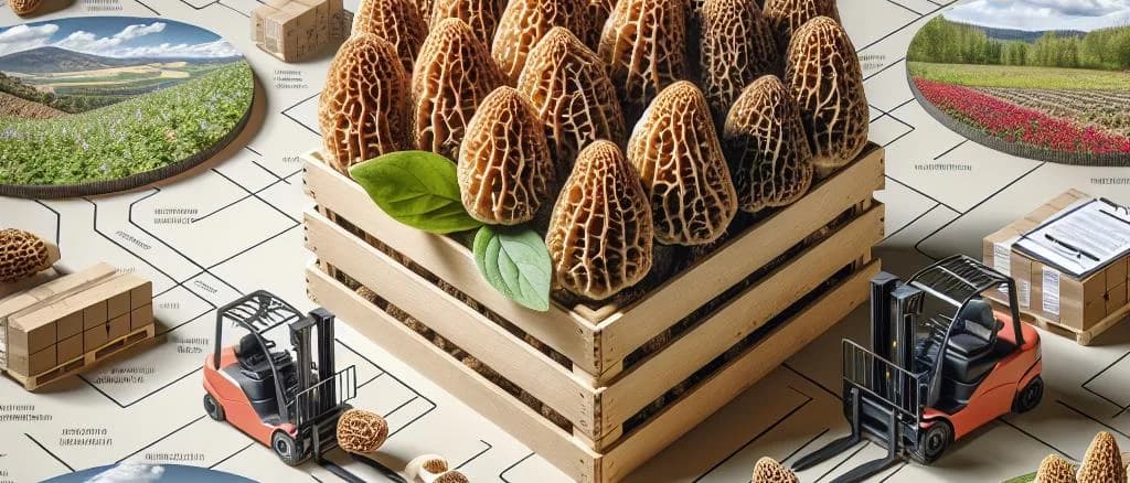 Assortment of gourmet Morel mushrooms in various packaging options