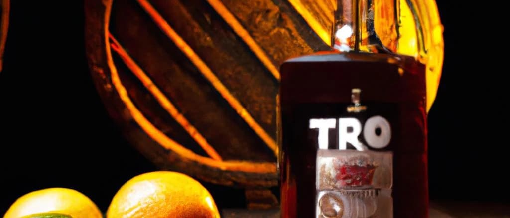 variety of premium old rums with elegant packaging and wooden casks backdrop