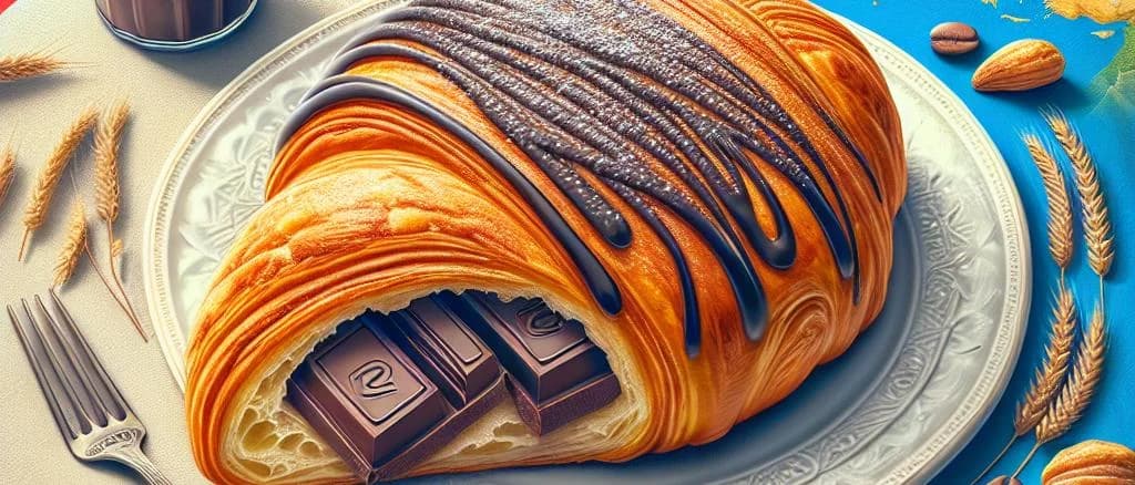 Variety of artisan Pain Au Chocolat pastries on display