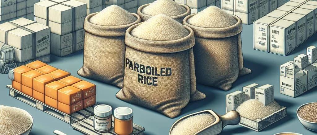 Assorted parboiled rice varieties with sustainable packaging