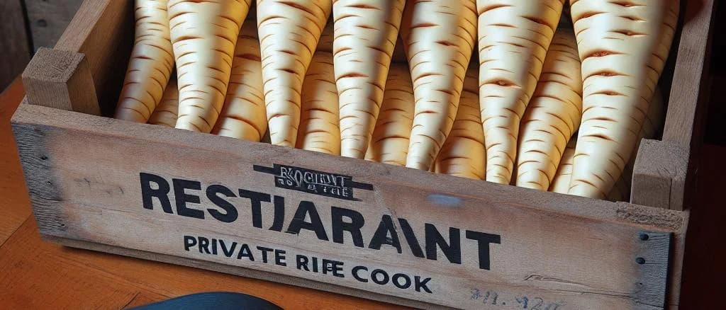 Various parsnip packaging options with customizable labels on a neutral background