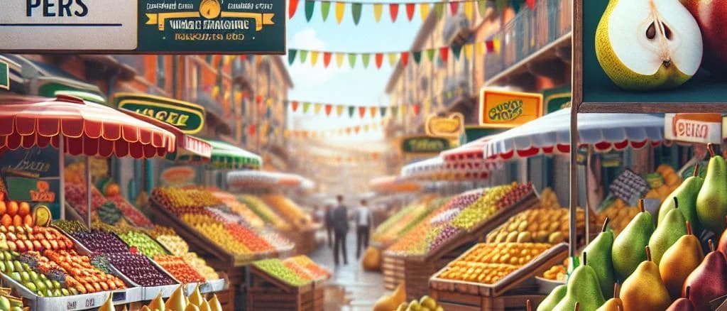 variety of pear products with diverse packaging options on neutral background