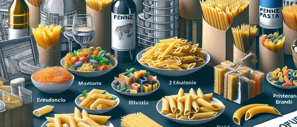 assortment of penne pasta varieties with custom packaging options