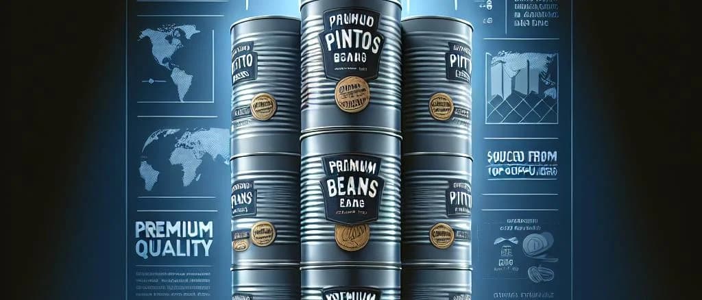 Various packaging options of pinto beans with a natural background