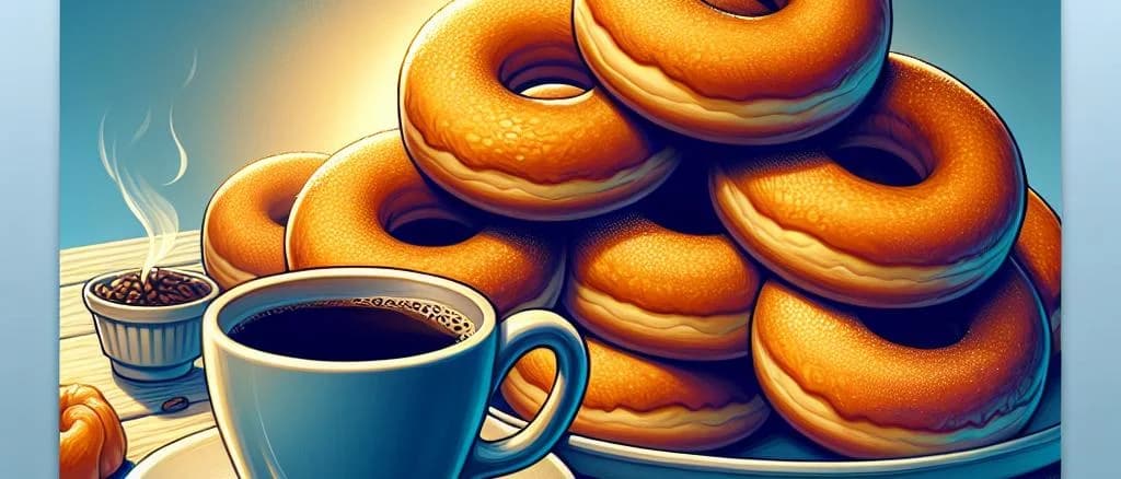 Plain doughnuts with various toppings on a wooden display