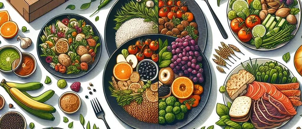 plant-based meals assortment in eco-friendly packaging