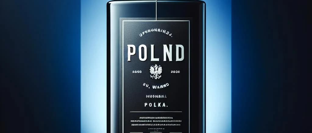 Various Polish vodka bottles with different label designs on a wooden table