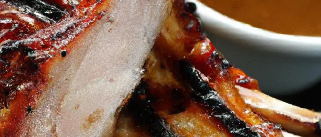 pork racks with various packaging options on wooden background