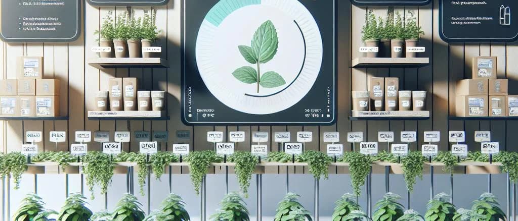 variety of potted mint plants with different packaging