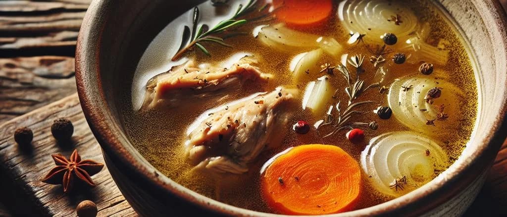 Various poultry broth packages with different backgrounds, showing options for customization