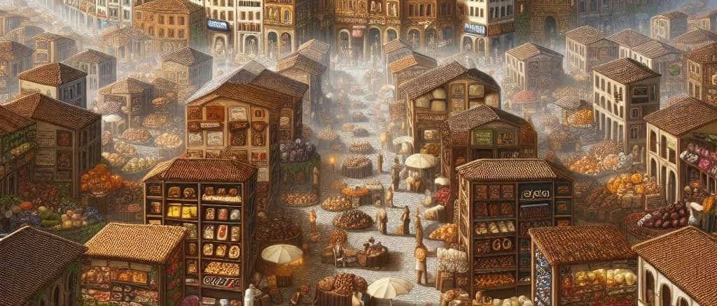 assorted pralines on elegant display with various packaging options