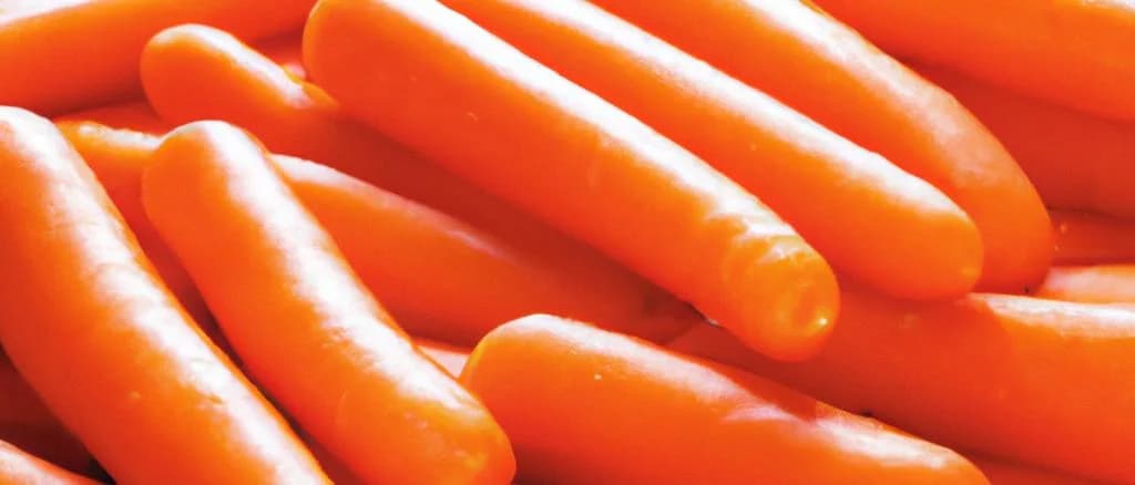 Prepared carrots in different packaging options against a neutral background
